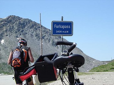 Furkapass mit Fahrrad